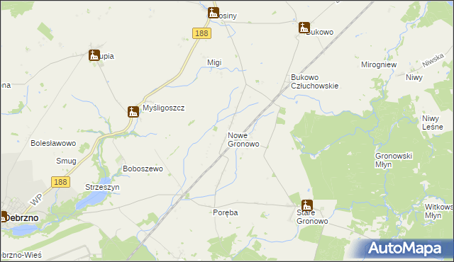 mapa Nowe Gronowo, Nowe Gronowo na mapie Targeo