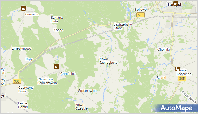 mapa Nowe Jastrzębsko, Nowe Jastrzębsko na mapie Targeo