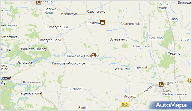 mapa Nowe Karwosieki, Nowe Karwosieki na mapie Targeo