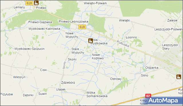 mapa Nowe Kozłowo, Nowe Kozłowo na mapie Targeo