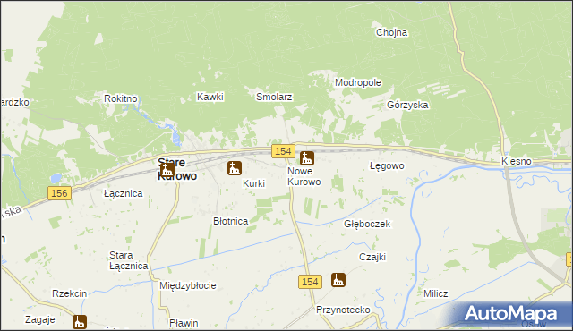 mapa Nowe Kurowo, Nowe Kurowo na mapie Targeo