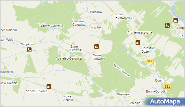 mapa Nowe Litewniki, Nowe Litewniki na mapie Targeo