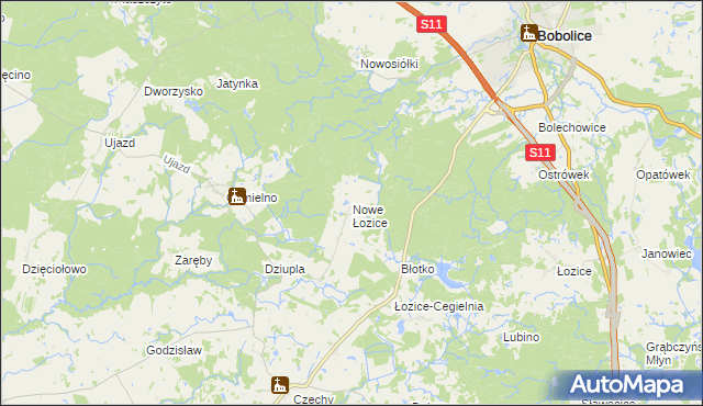 mapa Nowe Łozice, Nowe Łozice na mapie Targeo