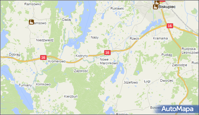 mapa Nowe Marcinkowo, Nowe Marcinkowo na mapie Targeo