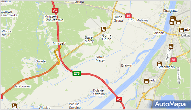 mapa Nowe Marzy, Nowe Marzy na mapie Targeo