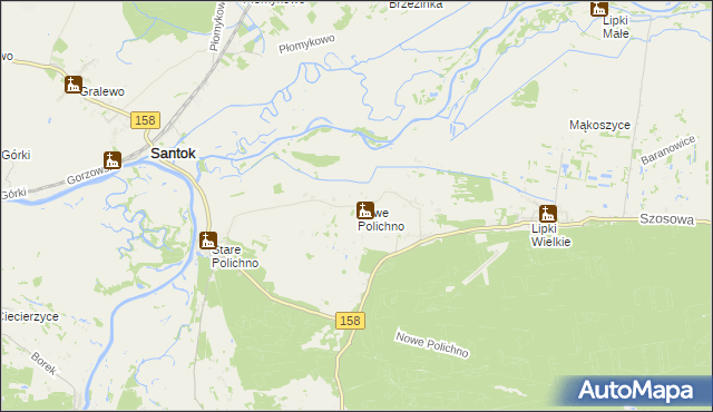 mapa Nowe Polichno, Nowe Polichno na mapie Targeo