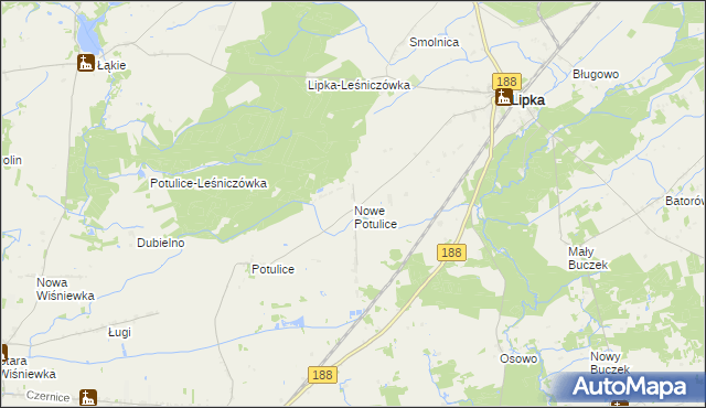 mapa Nowe Potulice, Nowe Potulice na mapie Targeo