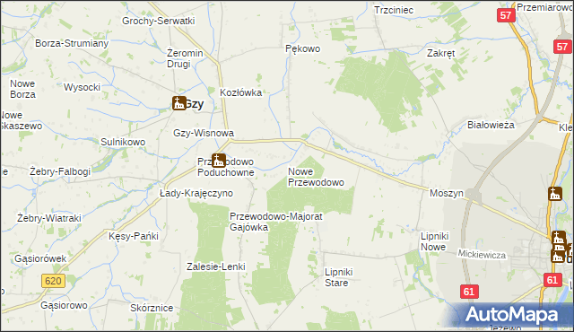 mapa Nowe Przewodowo, Nowe Przewodowo na mapie Targeo