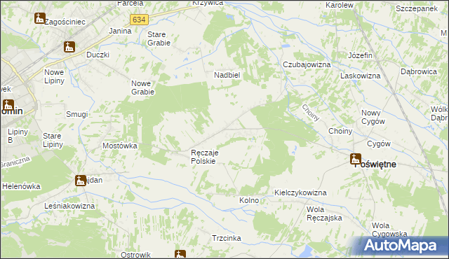 mapa Nowe Ręczaje, Nowe Ręczaje na mapie Targeo