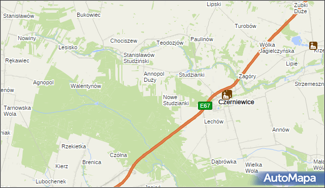 mapa Nowe Studzianki, Nowe Studzianki na mapie Targeo