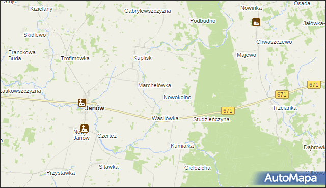 mapa Nowokolno, Nowokolno na mapie Targeo