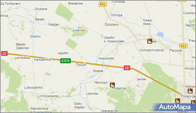 mapa Nowosiółki gmina Chełm, Nowosiółki gmina Chełm na mapie Targeo