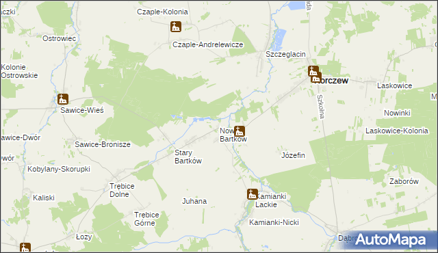 mapa Nowy Bartków, Nowy Bartków na mapie Targeo