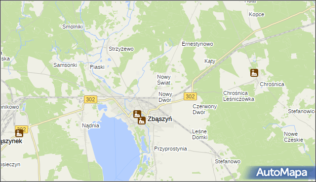 mapa Nowy Dwór gmina Zbąszyń, Nowy Dwór gmina Zbąszyń na mapie Targeo