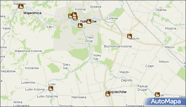 mapa Nowy Gaj gmina Wojciechów, Nowy Gaj gmina Wojciechów na mapie Targeo