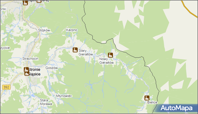 mapa Nowy Gierałtów, Nowy Gierałtów na mapie Targeo