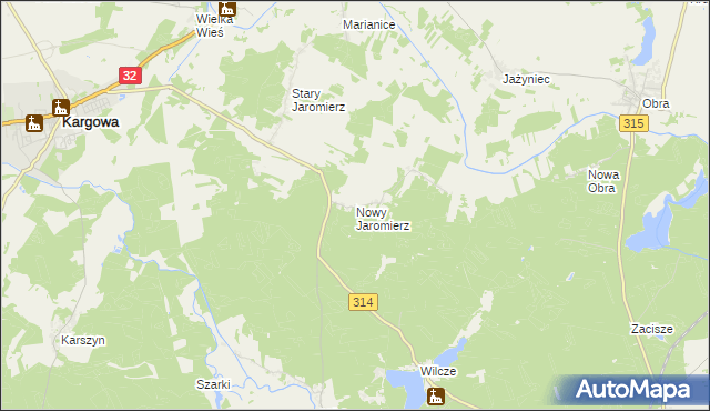 mapa Nowy Jaromierz, Nowy Jaromierz na mapie Targeo