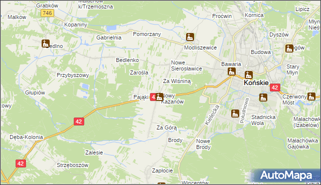 mapa Nowy Kazanów, Nowy Kazanów na mapie Targeo