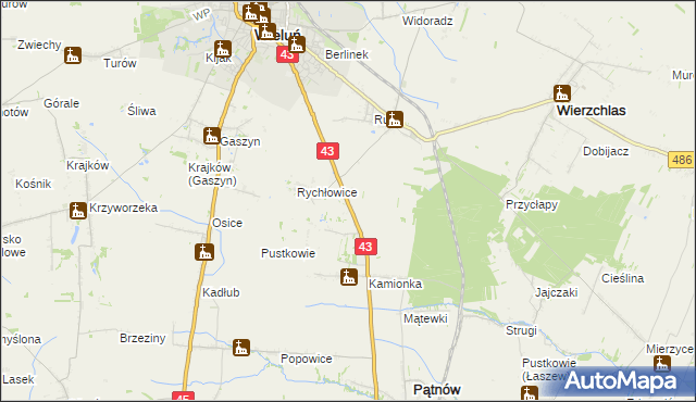 mapa Nowy Świat gmina Wieluń, Nowy Świat gmina Wieluń na mapie Targeo