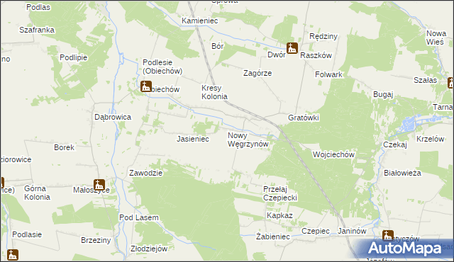 mapa Nowy Węgrzynów, Nowy Węgrzynów na mapie Targeo