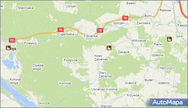 mapa Nowy Żabieniec, Nowy Żabieniec na mapie Targeo