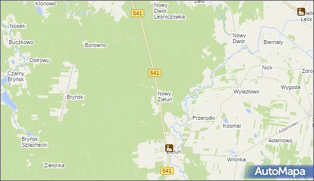 mapa Nowy Zieluń, Nowy Zieluń na mapie Targeo