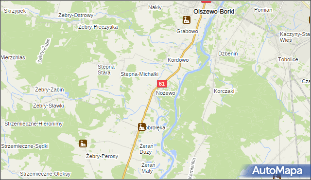 mapa Nożewo, Nożewo na mapie Targeo