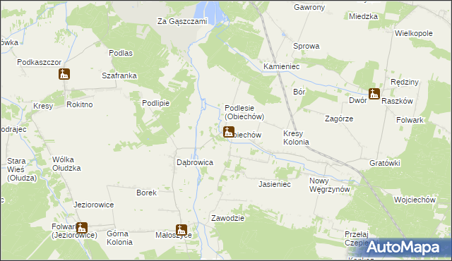 mapa Obiechów, Obiechów na mapie Targeo