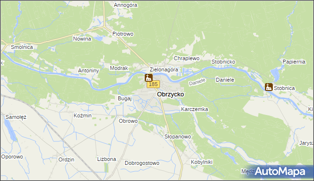 mapa Obrzycko, Obrzycko na mapie Targeo