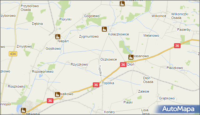 mapa Oczkowice, Oczkowice na mapie Targeo