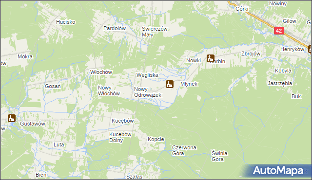 mapa Odrowążek, Odrowążek na mapie Targeo