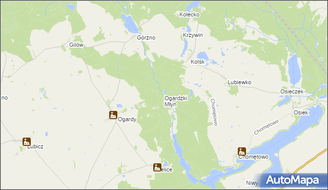 mapa Ogardzki Młyn, Ogardzki Młyn na mapie Targeo