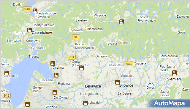 mapa Okrajnik, Okrajnik na mapie Targeo