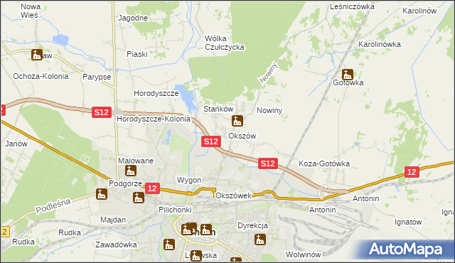 mapa Okszów, Okszów na mapie Targeo