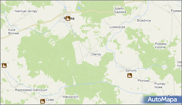 mapa Olendy, Olendy na mapie Targeo