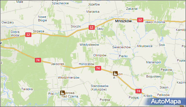 mapa Olimpiów, Olimpiów na mapie Targeo