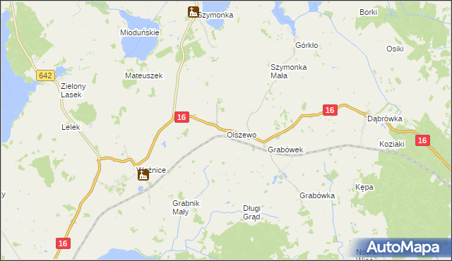 mapa Olszewo gmina Mikołajki, Olszewo gmina Mikołajki na mapie Targeo