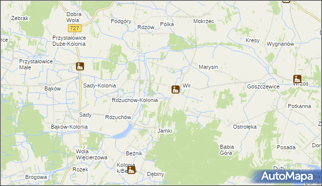 mapa Olszyna gmina Potworów, Olszyna gmina Potworów na mapie Targeo