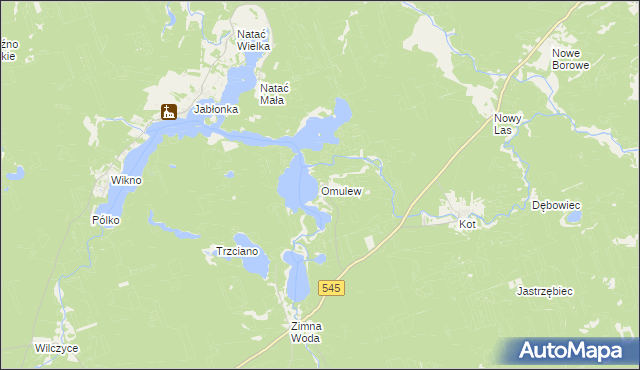 mapa Omulew, Omulew na mapie Targeo