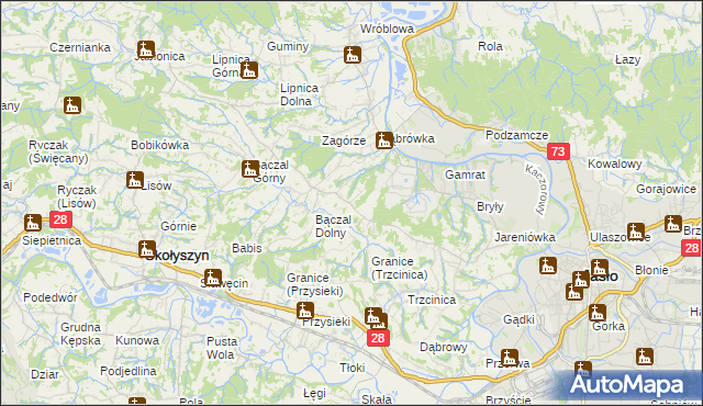 mapa Opacie, Opacie na mapie Targeo