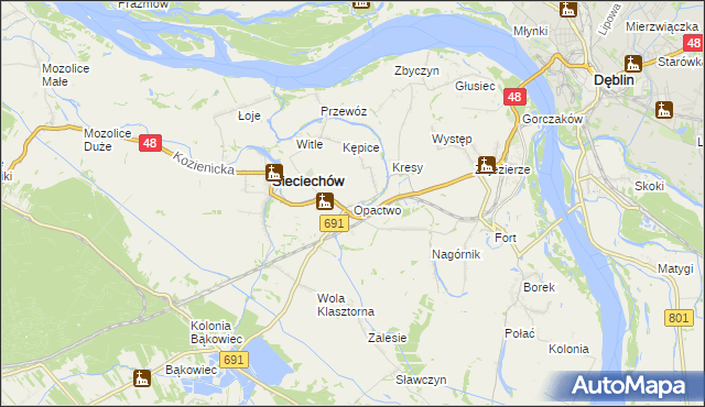 mapa Opactwo, Opactwo na mapie Targeo