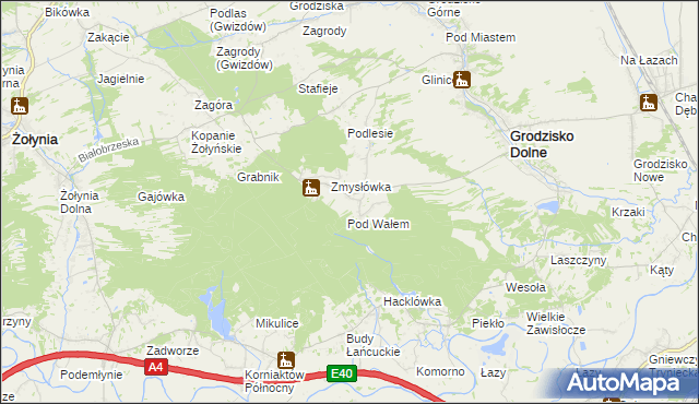 mapa Opaleniska, Opaleniska na mapie Targeo