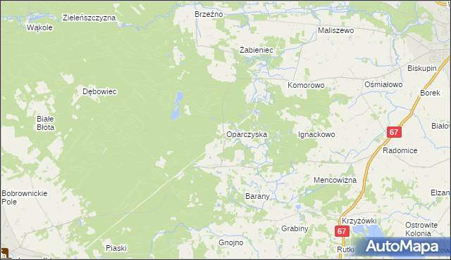 mapa Oparczyska, Oparczyska na mapie Targeo