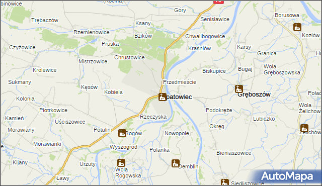 mapa Opatowiec powiat kazimierski, Opatowiec powiat kazimierski na mapie Targeo
