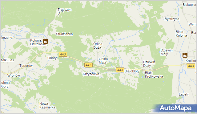 mapa Orlina Mała, Orlina Mała na mapie Targeo