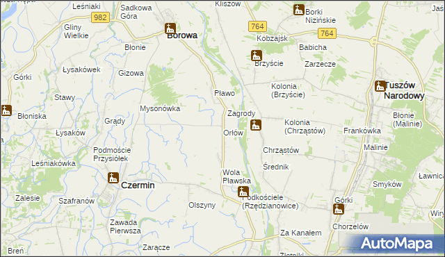 mapa Orłów gmina Borowa, Orłów gmina Borowa na mapie Targeo