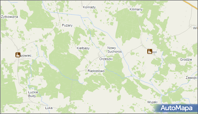 mapa Orzeszki, Orzeszki na mapie Targeo