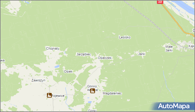 mapa Osieczek gmina Rojewo, Osieczek gmina Rojewo na mapie Targeo