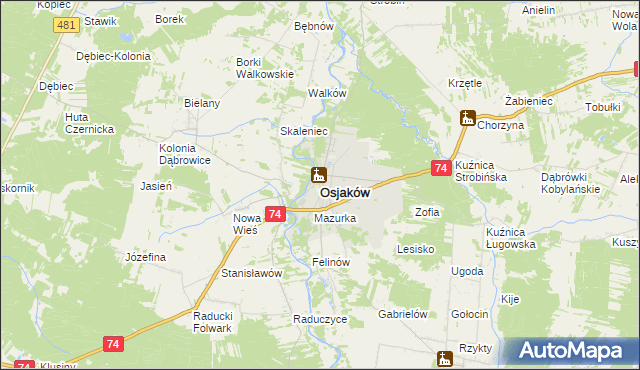 mapa Osjaków, Osjaków na mapie Targeo