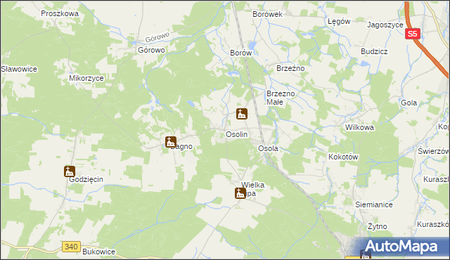 mapa Osolin, Osolin na mapie Targeo